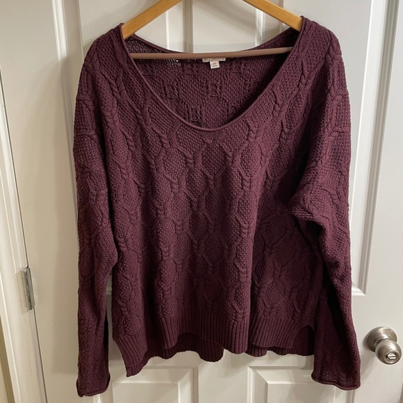 Gap Women's XXL Burgundy Cable Sweater - Picture 1 of 4